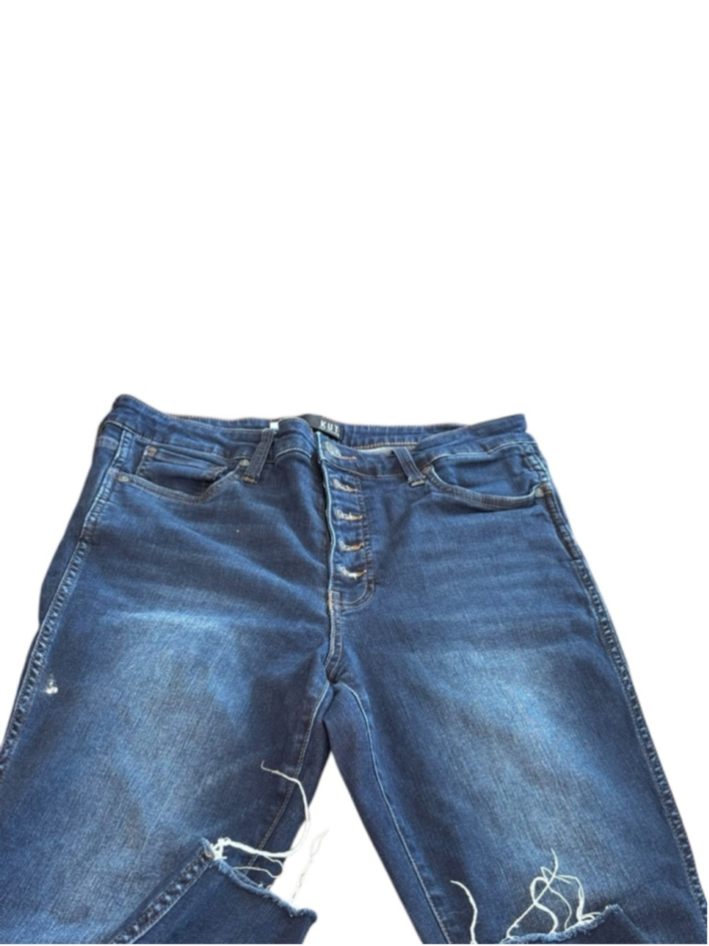 Women's KUT from the Kloth Blue Skinny Jeans Size 12 raw hem